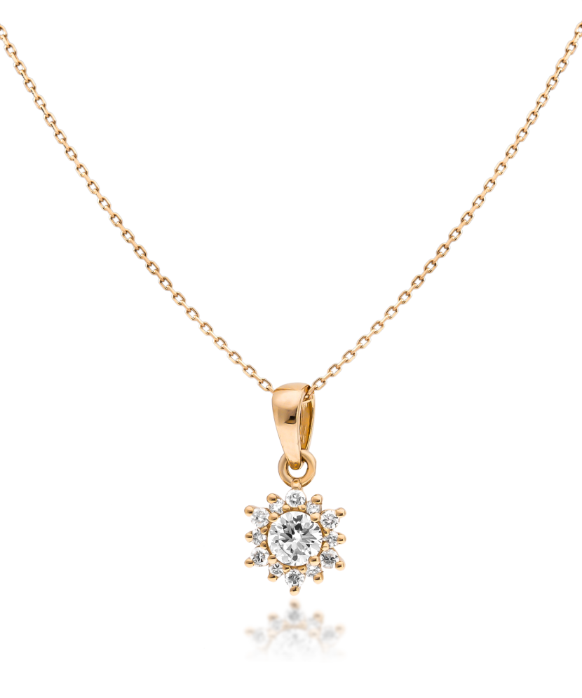 Gold chain with diamond pendant