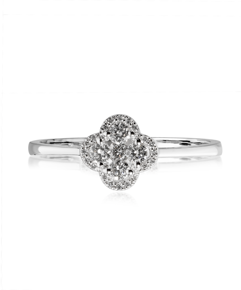 White gold ring with diamonds
