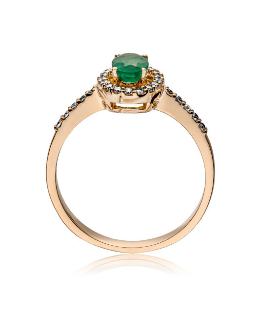 Gold ring with emerald and diamonds