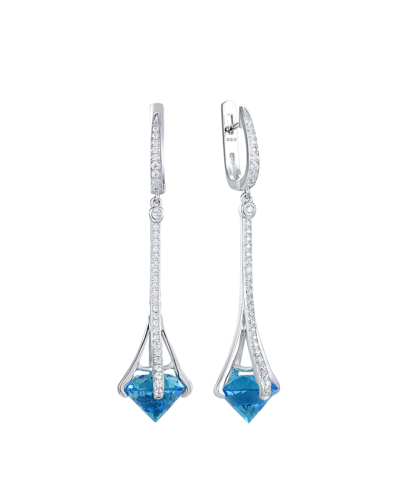 Sterling silver earrings with zircons