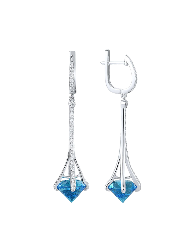 Sterling silver earrings with zircons