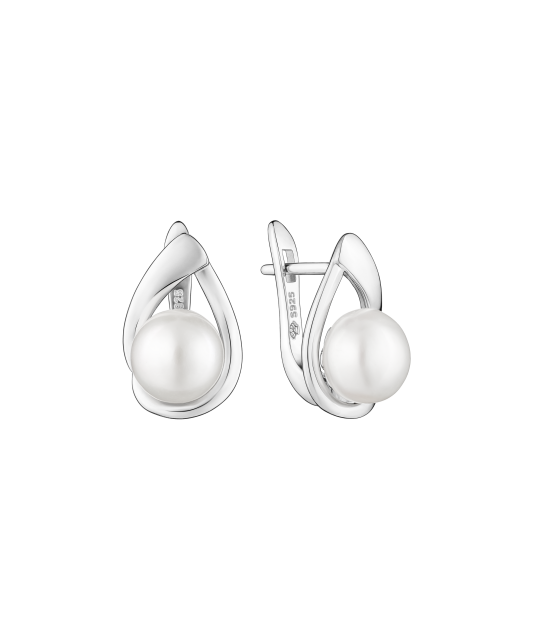 Серьги из серебра с жемчугом