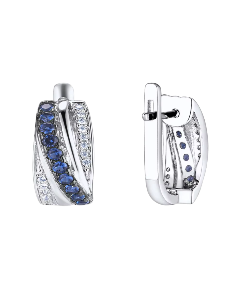 Sterling silver earrings with zircons Sterling silver earrings with zircons