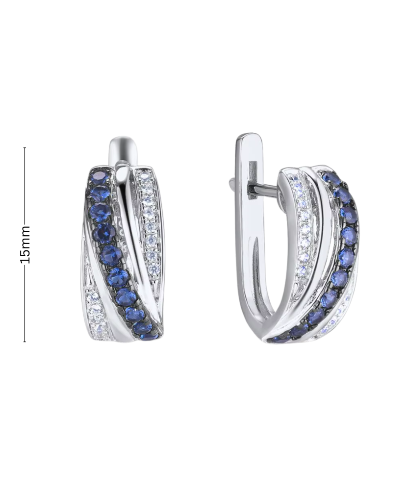 Серьги из серебра с цирконами Серьги из серебра с цирконами