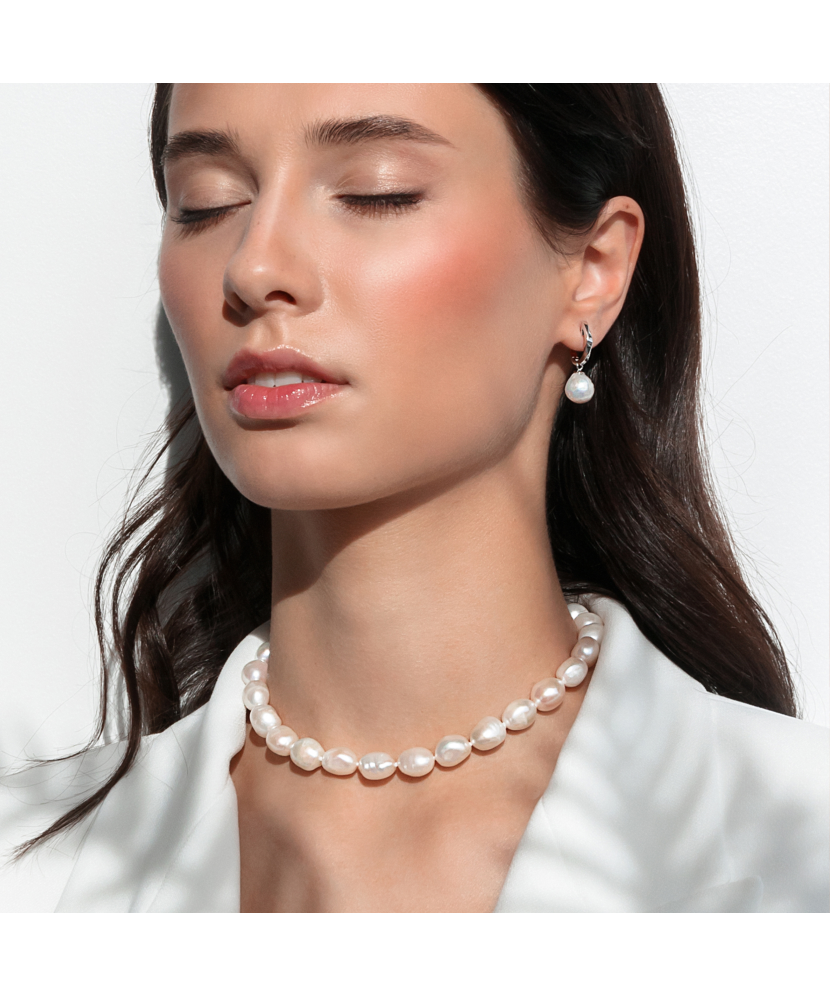 Серьги из серебра с жемчугом