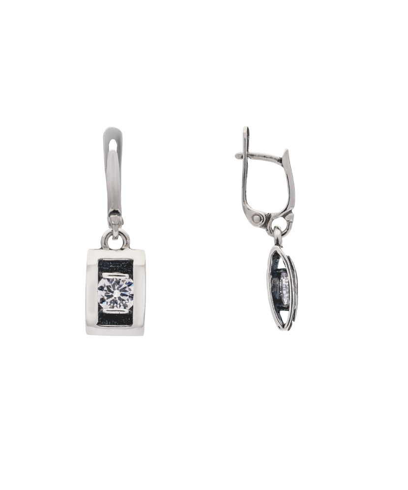 Sterling silver earrings with zirconium