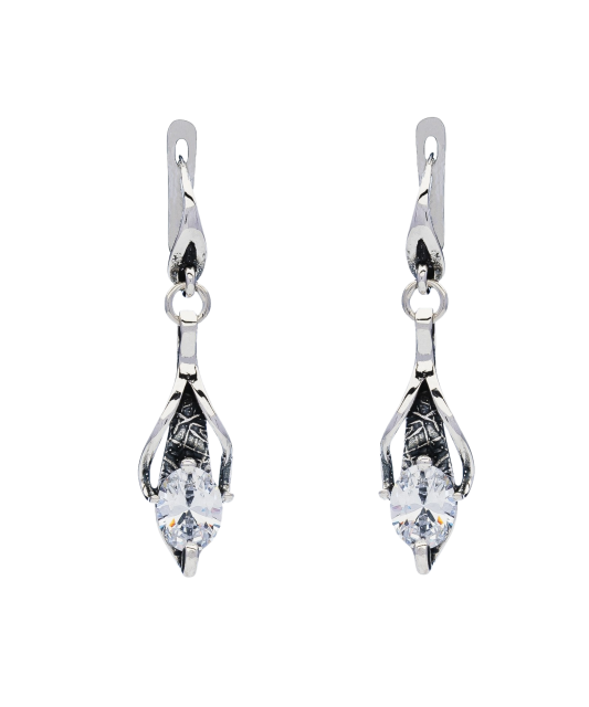 Серьги из серебра с цирконом