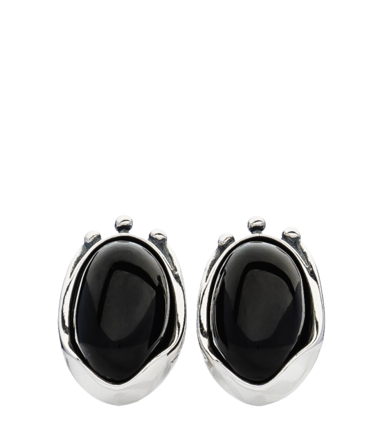 Серьги из серебра с ониксом