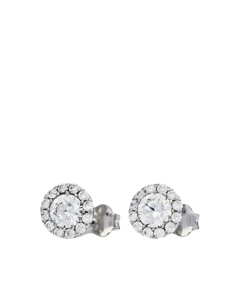 White gold earrings with zircons White gold earrings with zircons