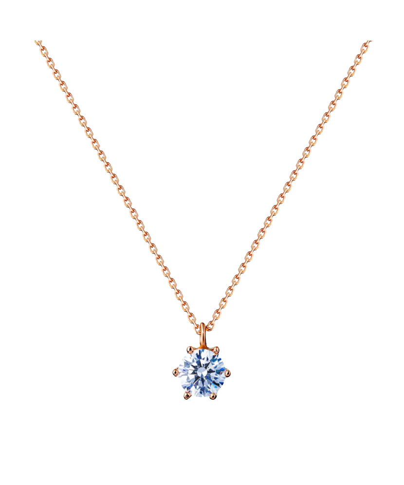 Gold chain with zirconium pendant