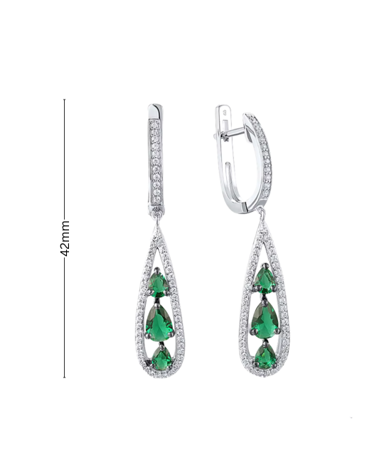 Серьги из серебра с цирконами
