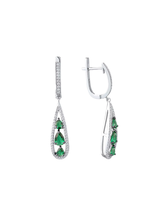 Серьги из серебра с цирконами