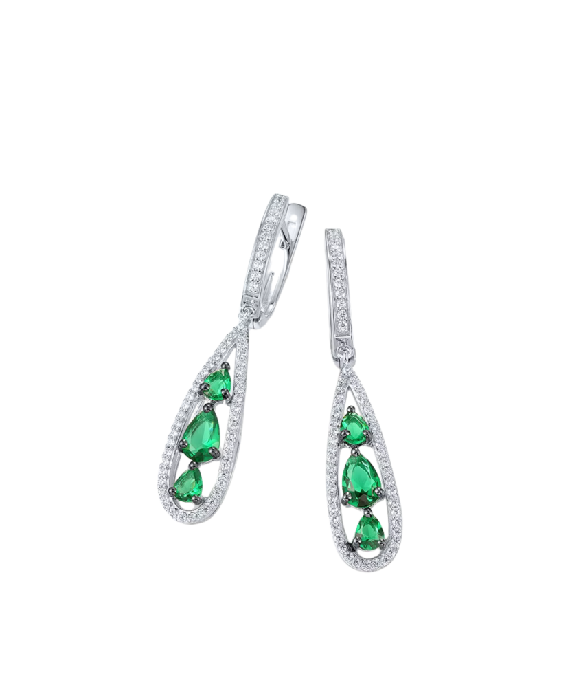 Sterling silver earrings with zircons