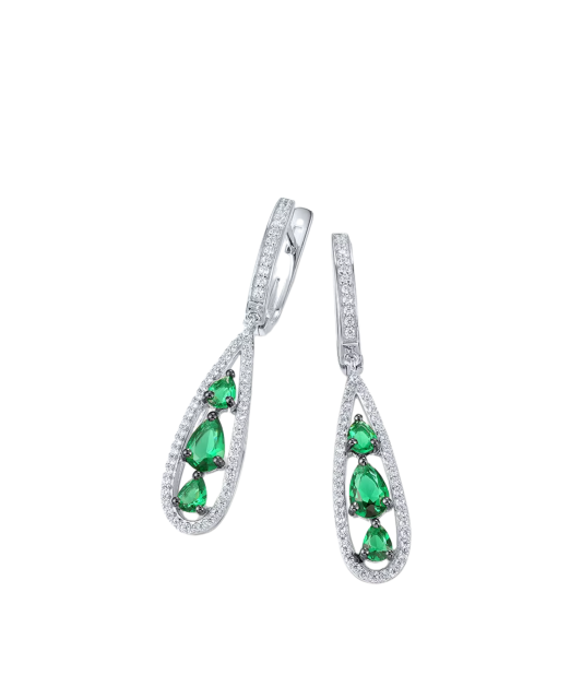 Серьги из серебра с цирконами