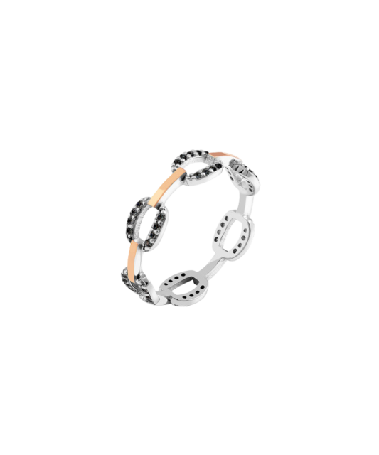 Gold plated silver ring  with zircons