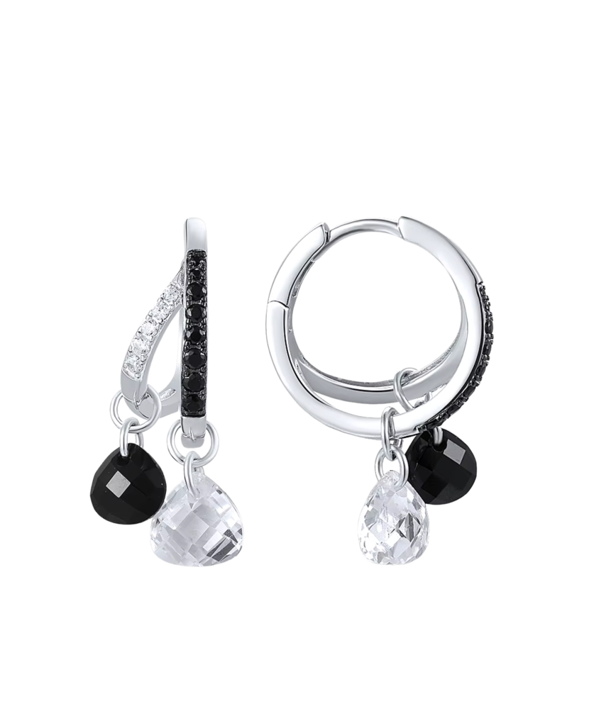 Sterling Silver earrings with zircons and spinels