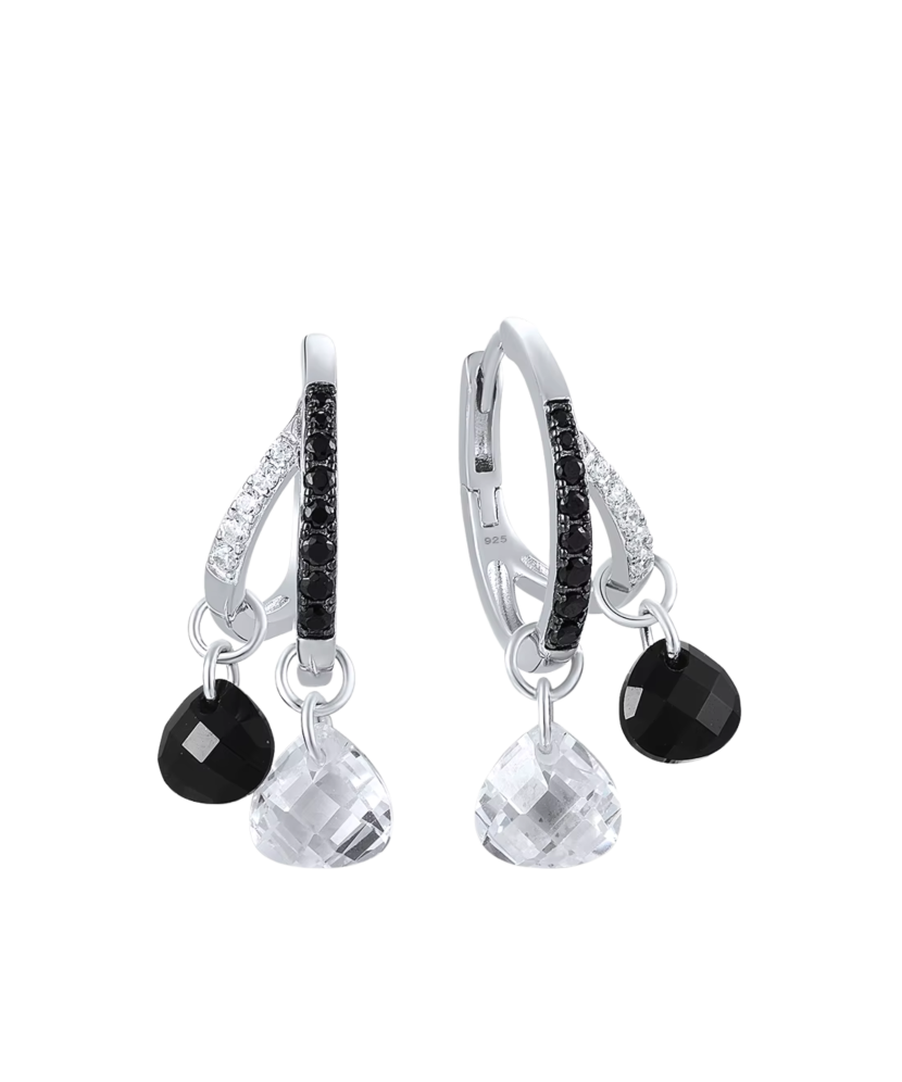 Sterling Silver earrings with zircons and spinels