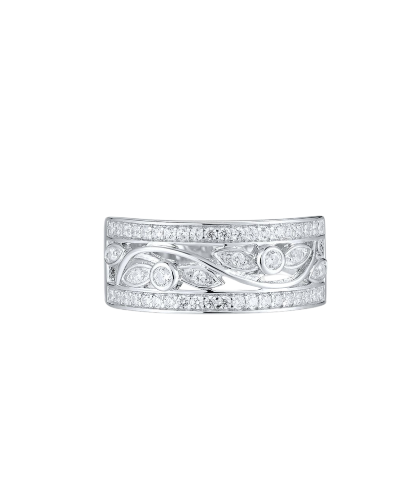 Sterling silver ring with zircons