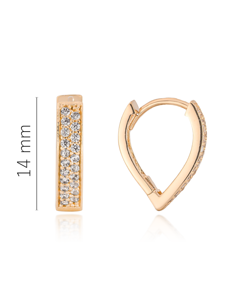 Gold earrings with zircons