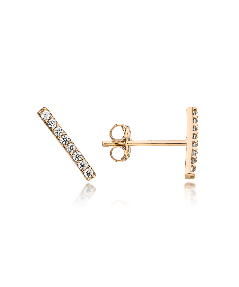 Gold earrings with zircons