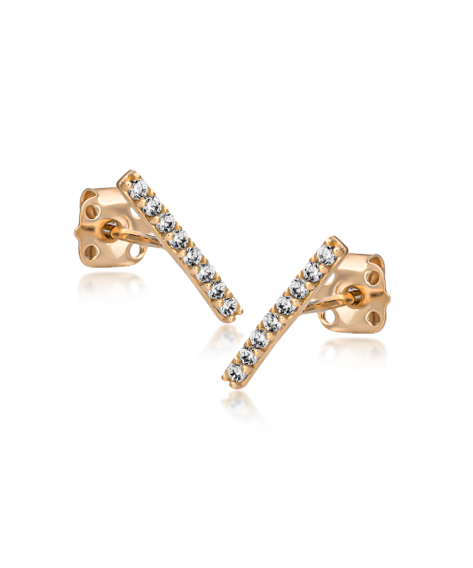 Gold earrings with zircons