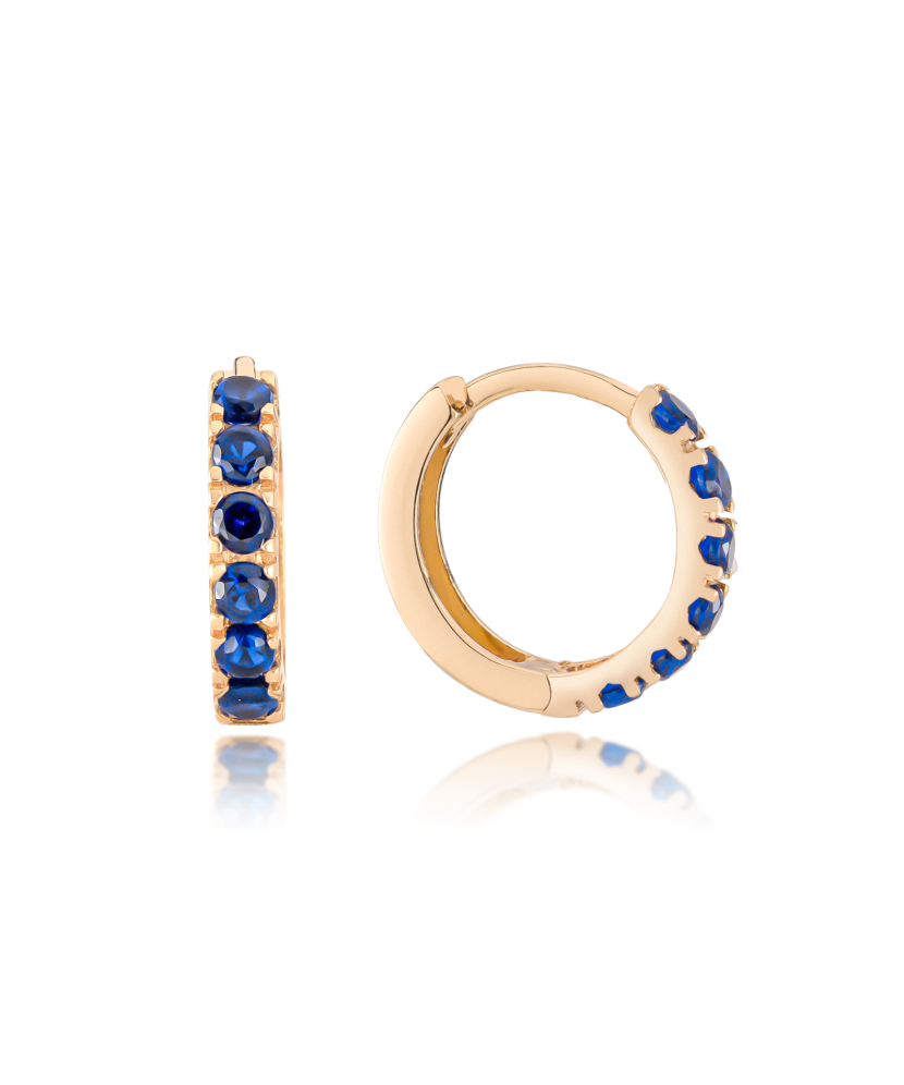 Gold children's earrings with zircons Gold children's earrings with zircons