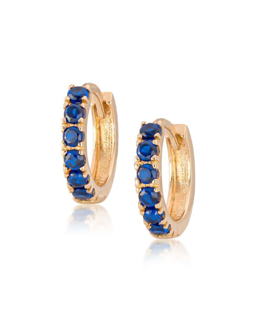 Gold children's earrings with zircons Gold children's earrings with zircons