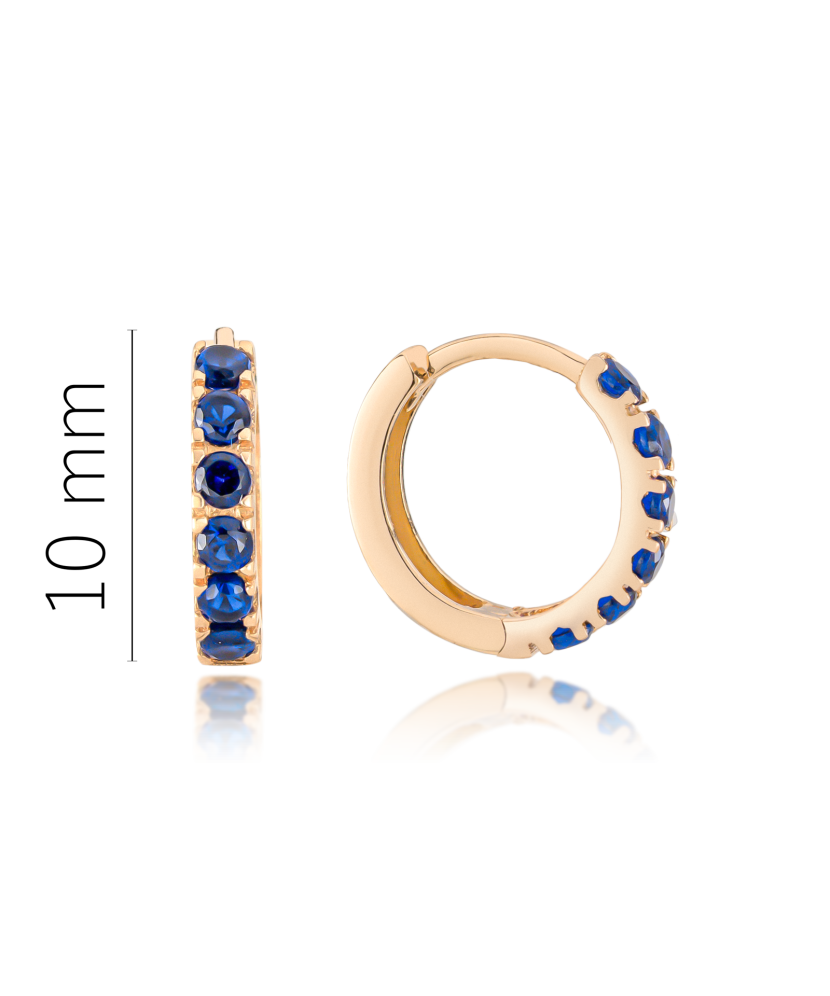 Gold children's earrings with zircons Gold children's earrings with zircons