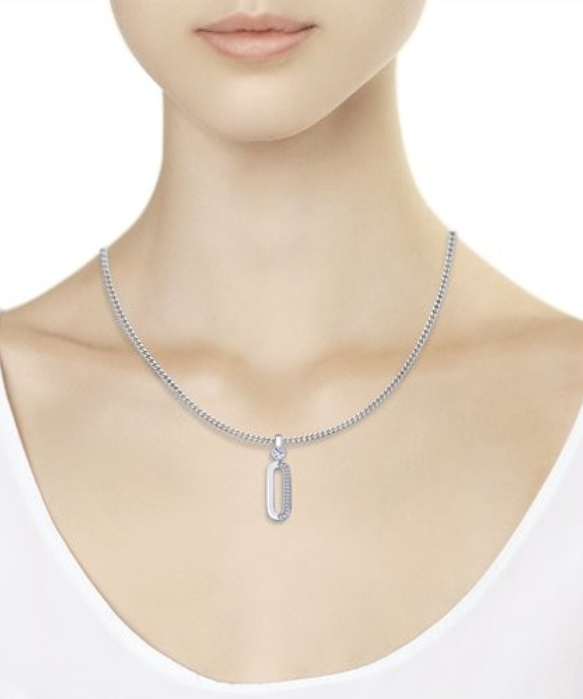Sterling silver pendant with zircons
