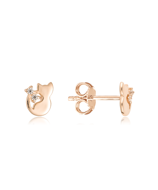 Gold earrings with zircons