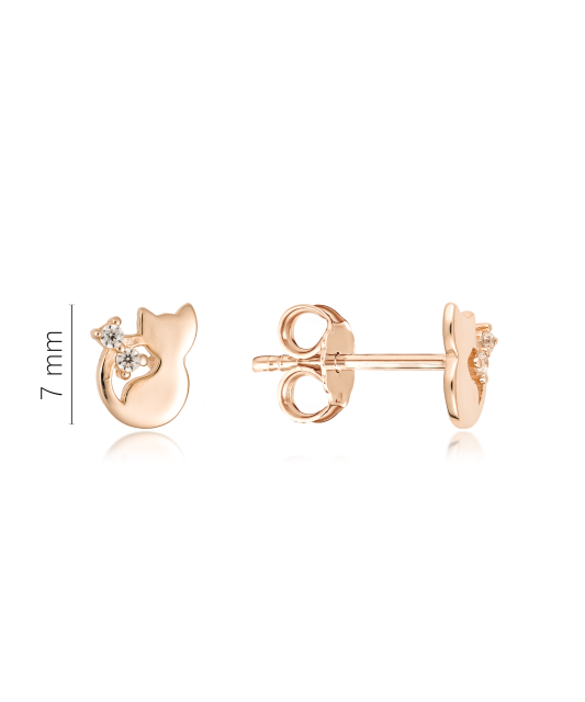 Gold earrings with zircons