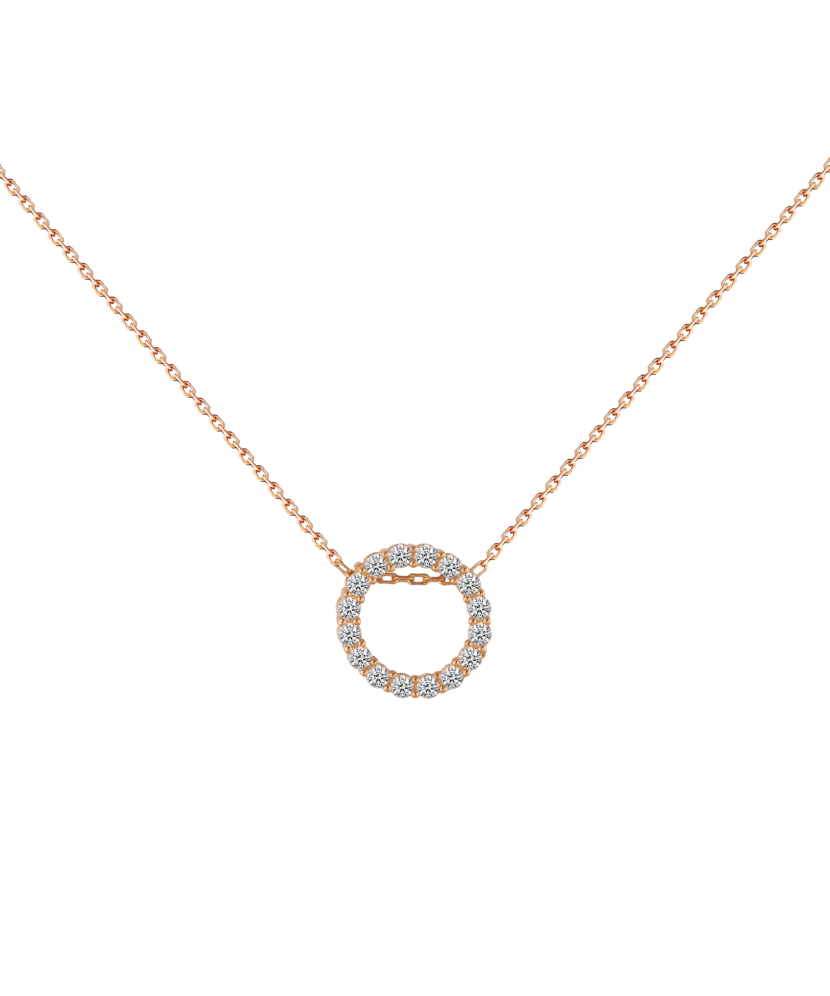 Gold chain with zirconium pendant