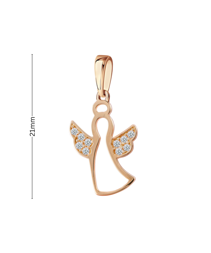 Gold pendant with zircons "angel"