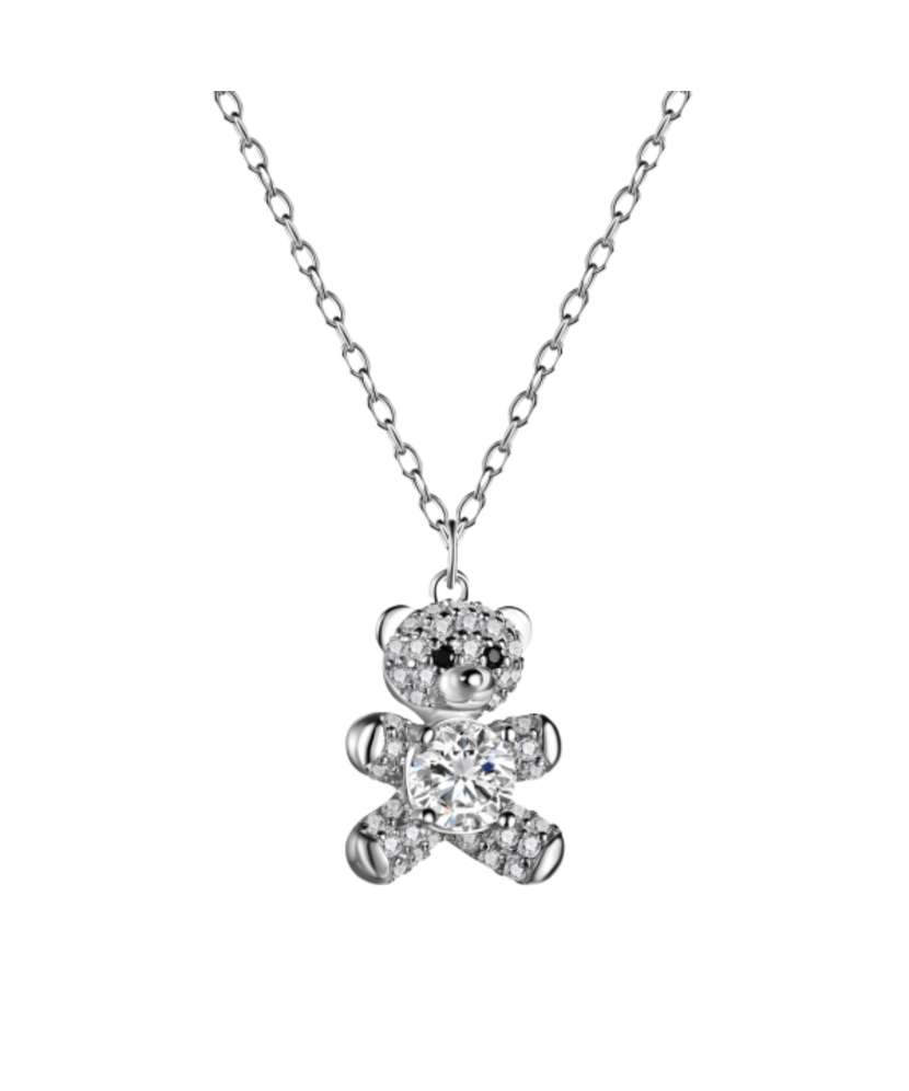 Серебряная цепочка с подвеской из циркона