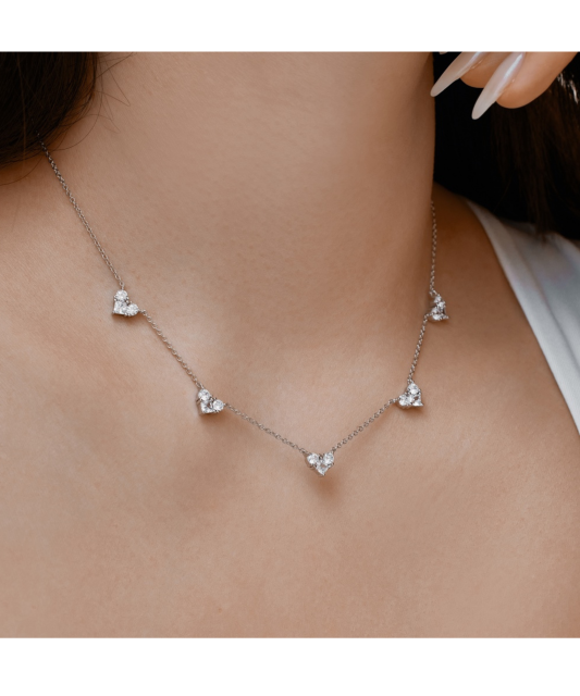 Серебряная цепочка с подвеской из циркона