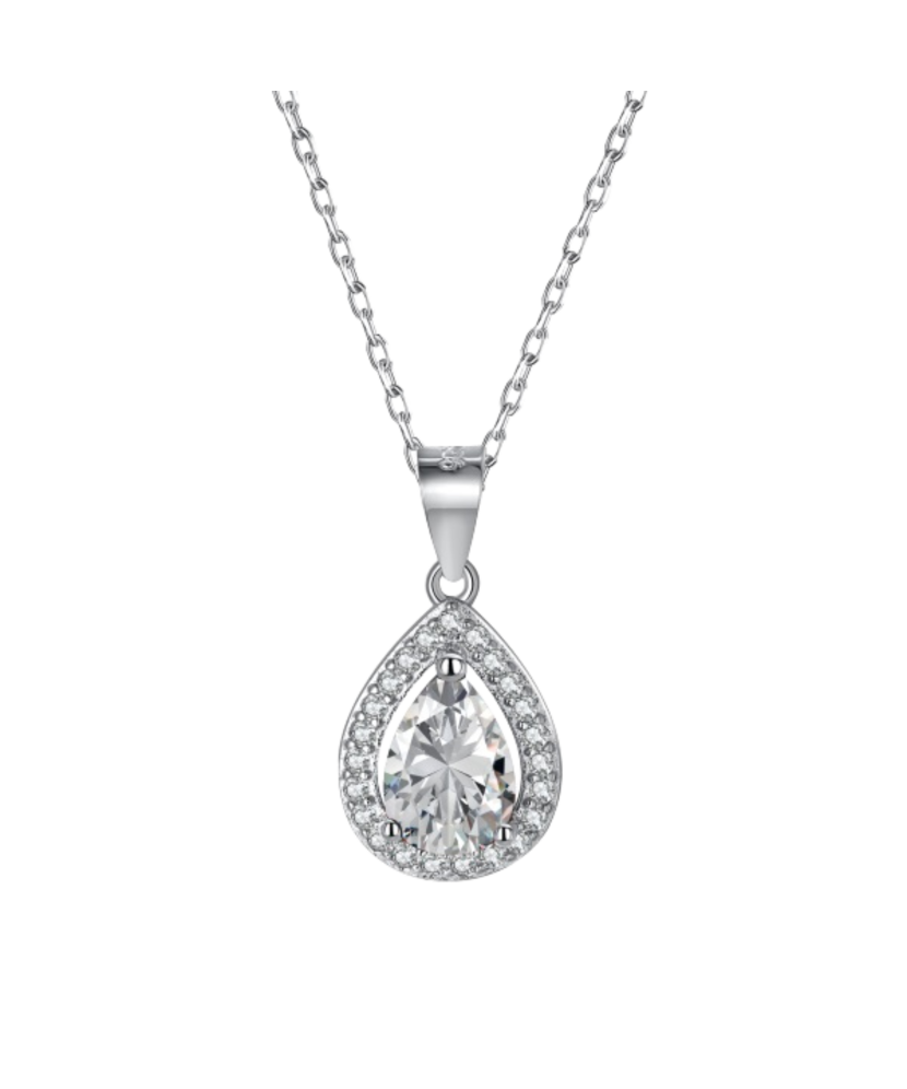 Sterling silver chain with zirconium pendant