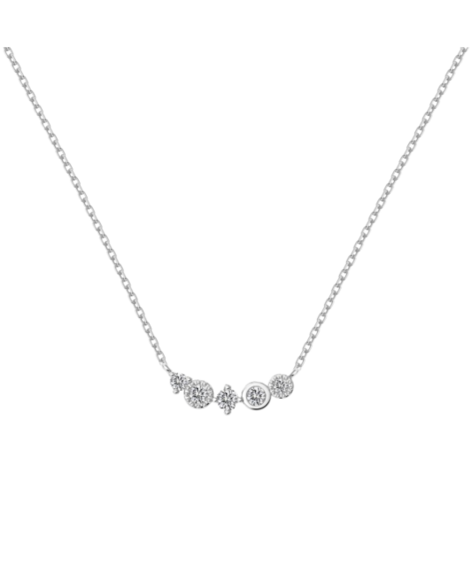 Серебряная цепочка с подвеской из циркона