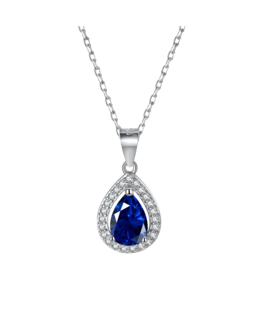Серебряная цепочка с подвеской из циркона