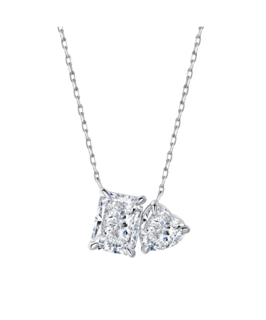 Серебряная цепочка с подвеской из циркона