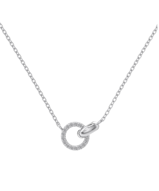 Серебряная цепочка с подвеской из циркона