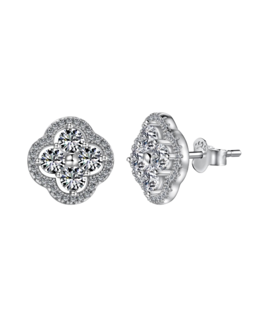 Серьги из серебра с цирконами