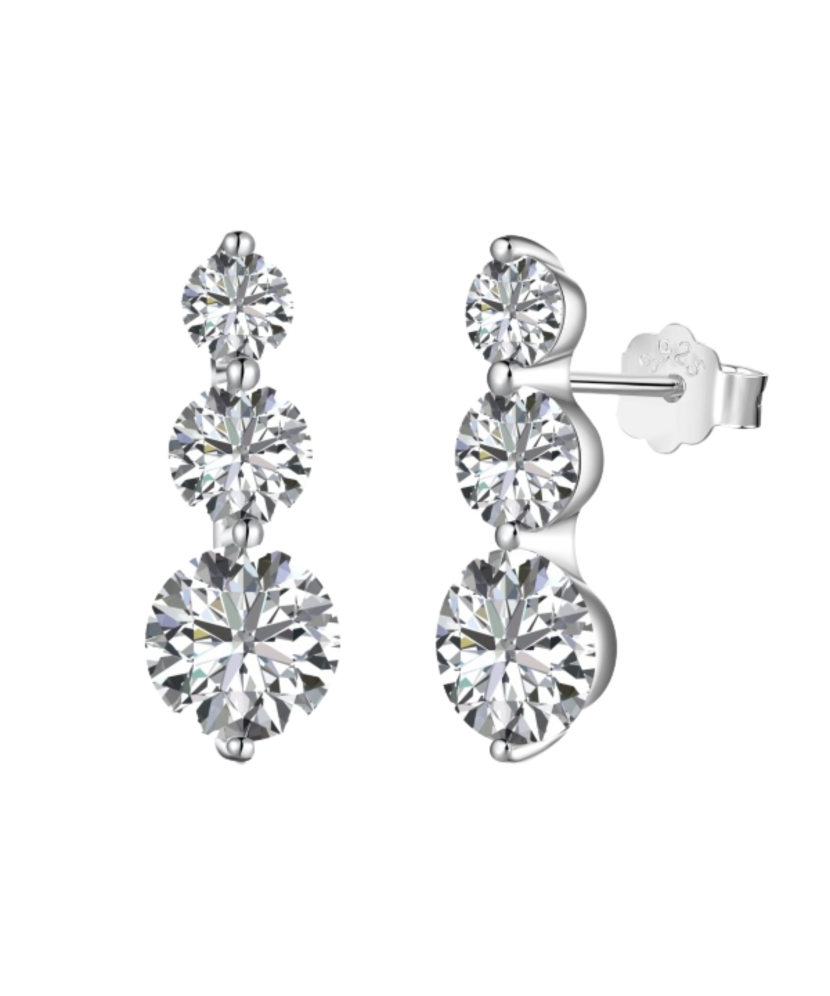 Серьги из серебра с цирконами