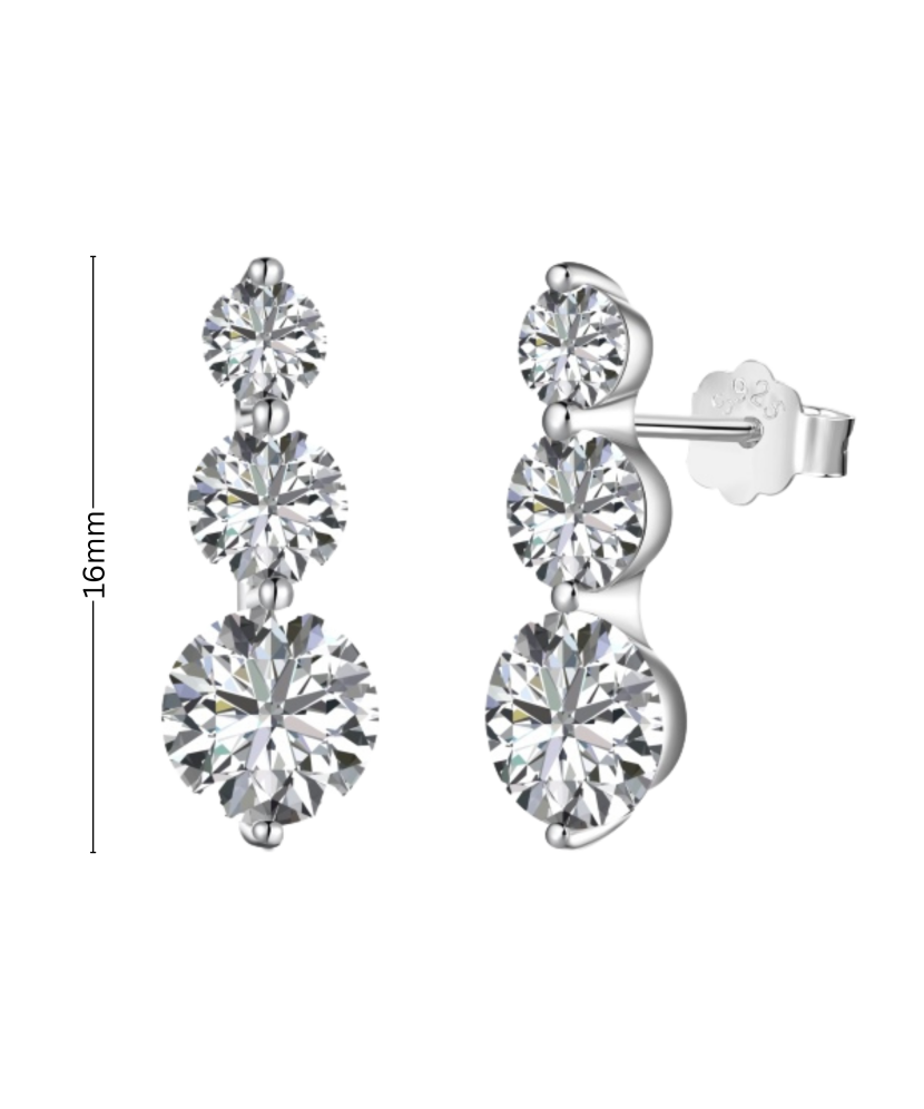 Sterling silver earrings with zircons