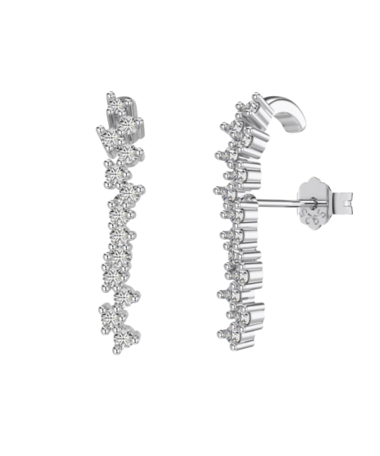 Серьги из серебра с цирконами