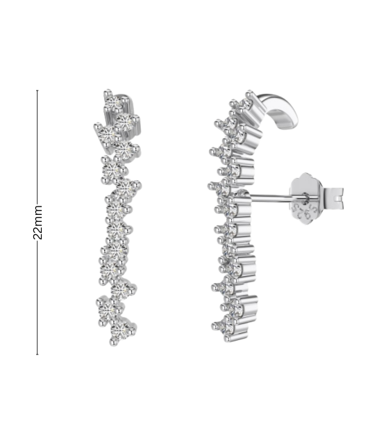 Серьги из серебра с цирконами