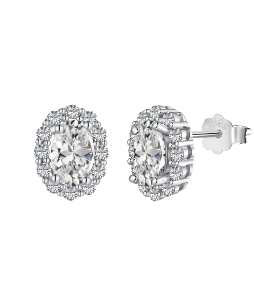 Серьги из серебра с цирконами