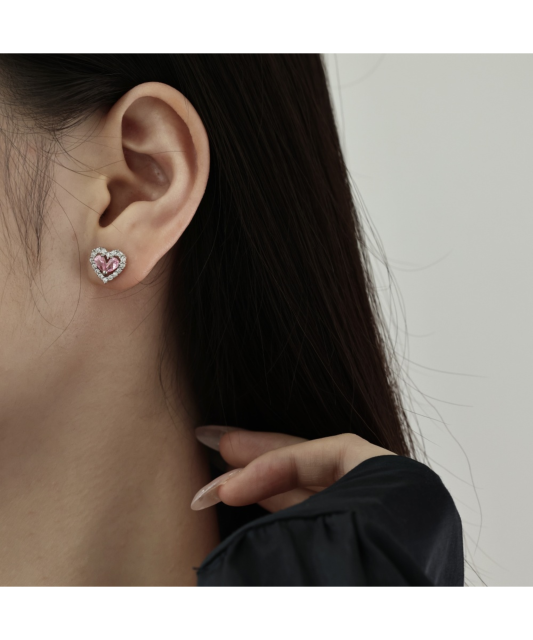 Sterling silver earrings with zircons