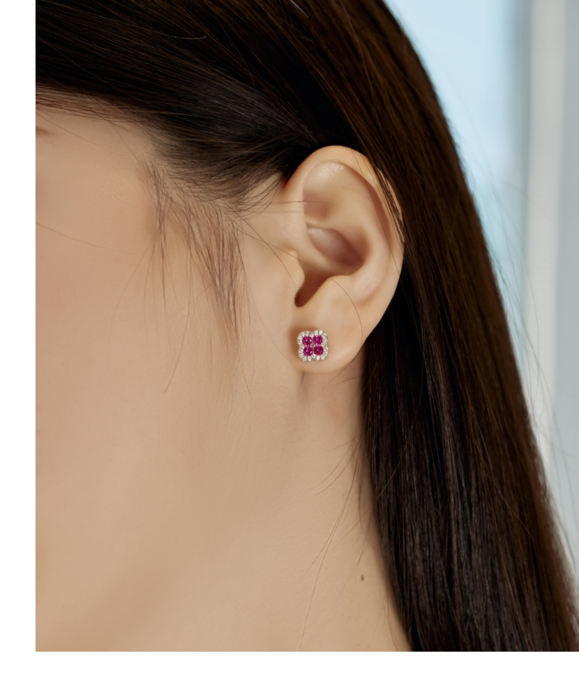 Sterling silver earrings with zircons