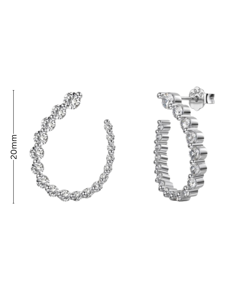 Sterling silver earrings with zircons