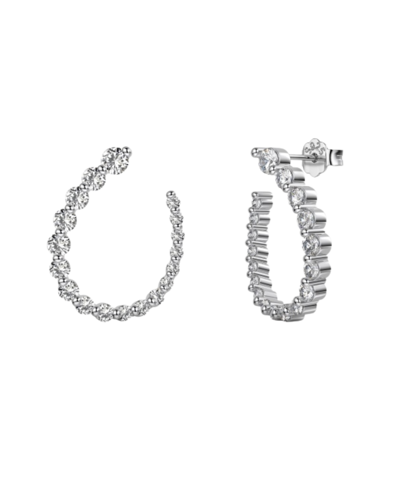 Sterling silver earrings with zircons